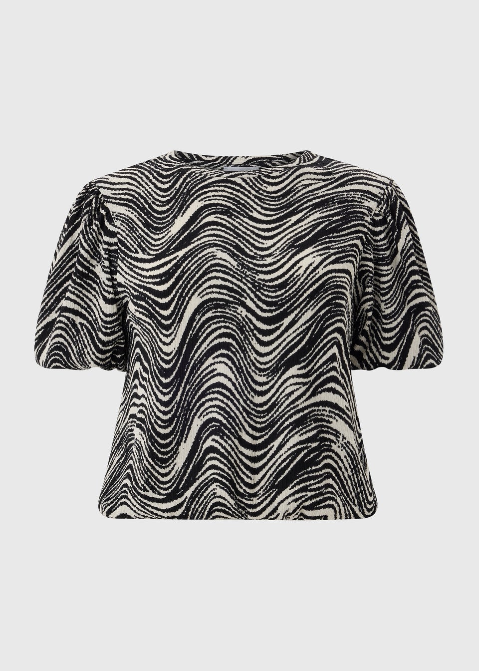 Black Mono Swirl Print Co Ord Top