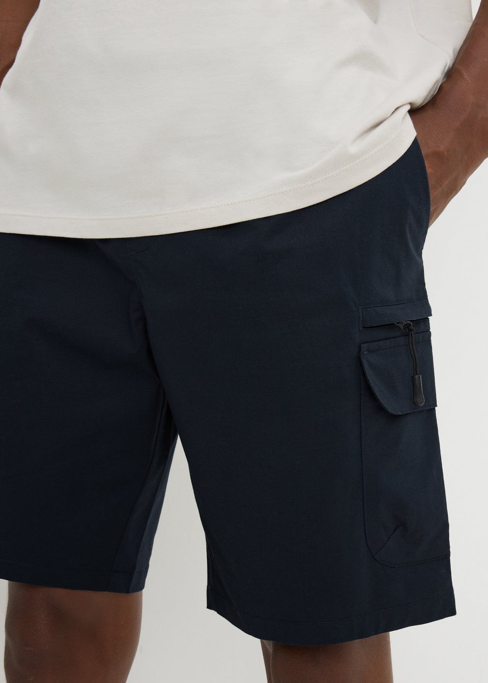 Navy Parachute Cargo Shorts