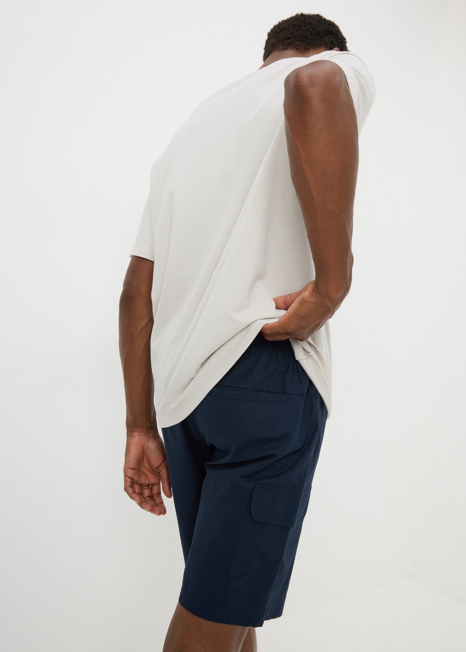 Navy Parachute Cargo Shorts