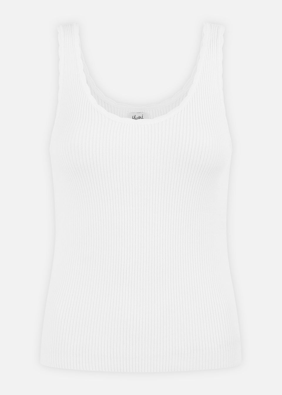 Yumi White Fine Knit Vest Top