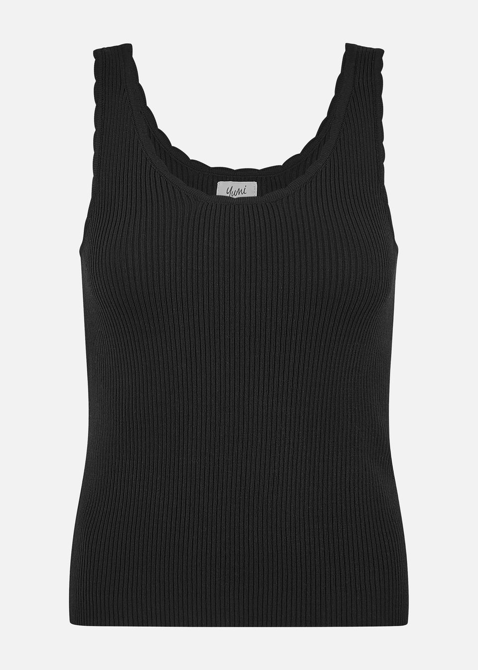 Yumi Black Fine Knit Vest Top