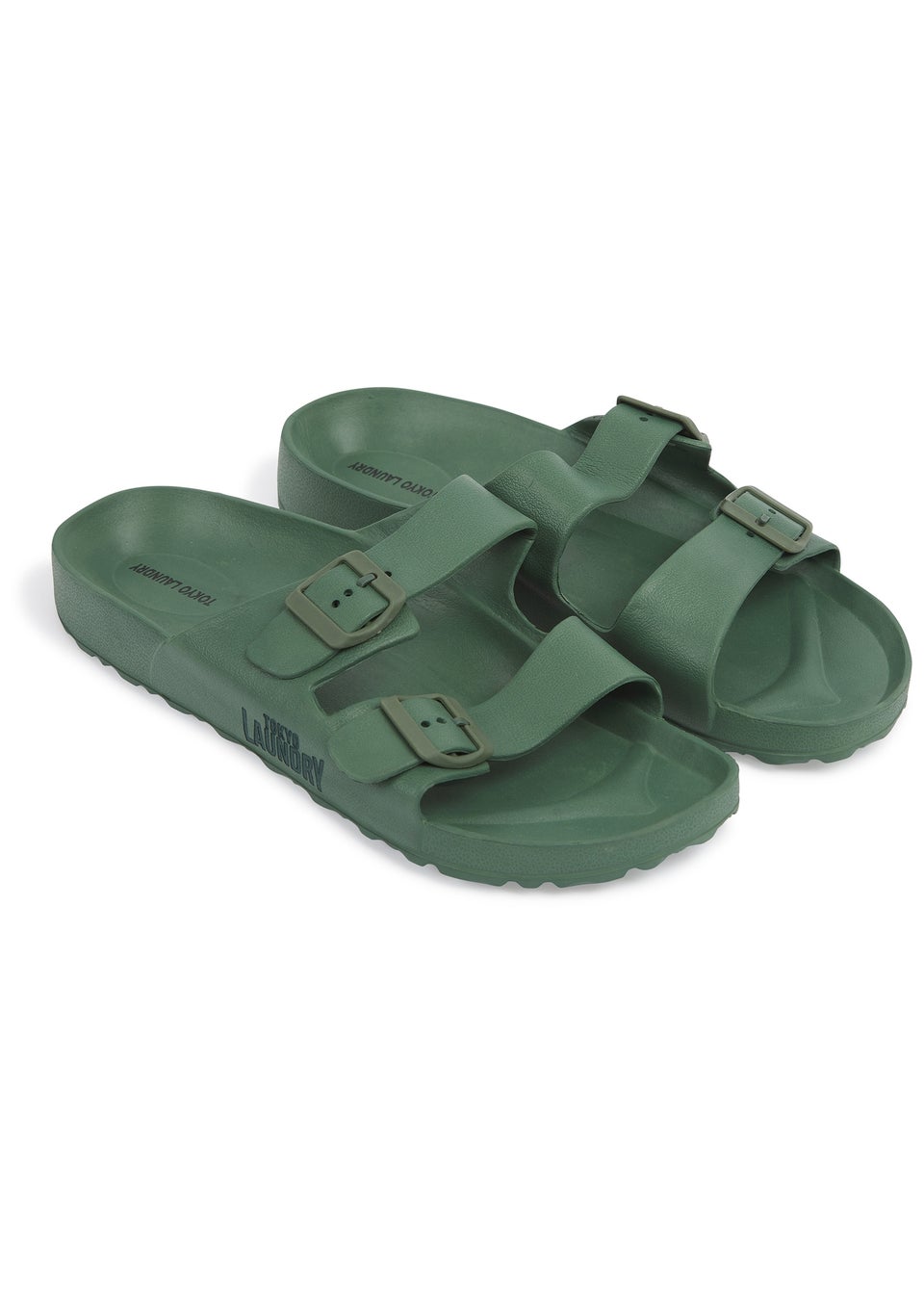 Tokyo Laundry Green Rubber Buckle Sliders