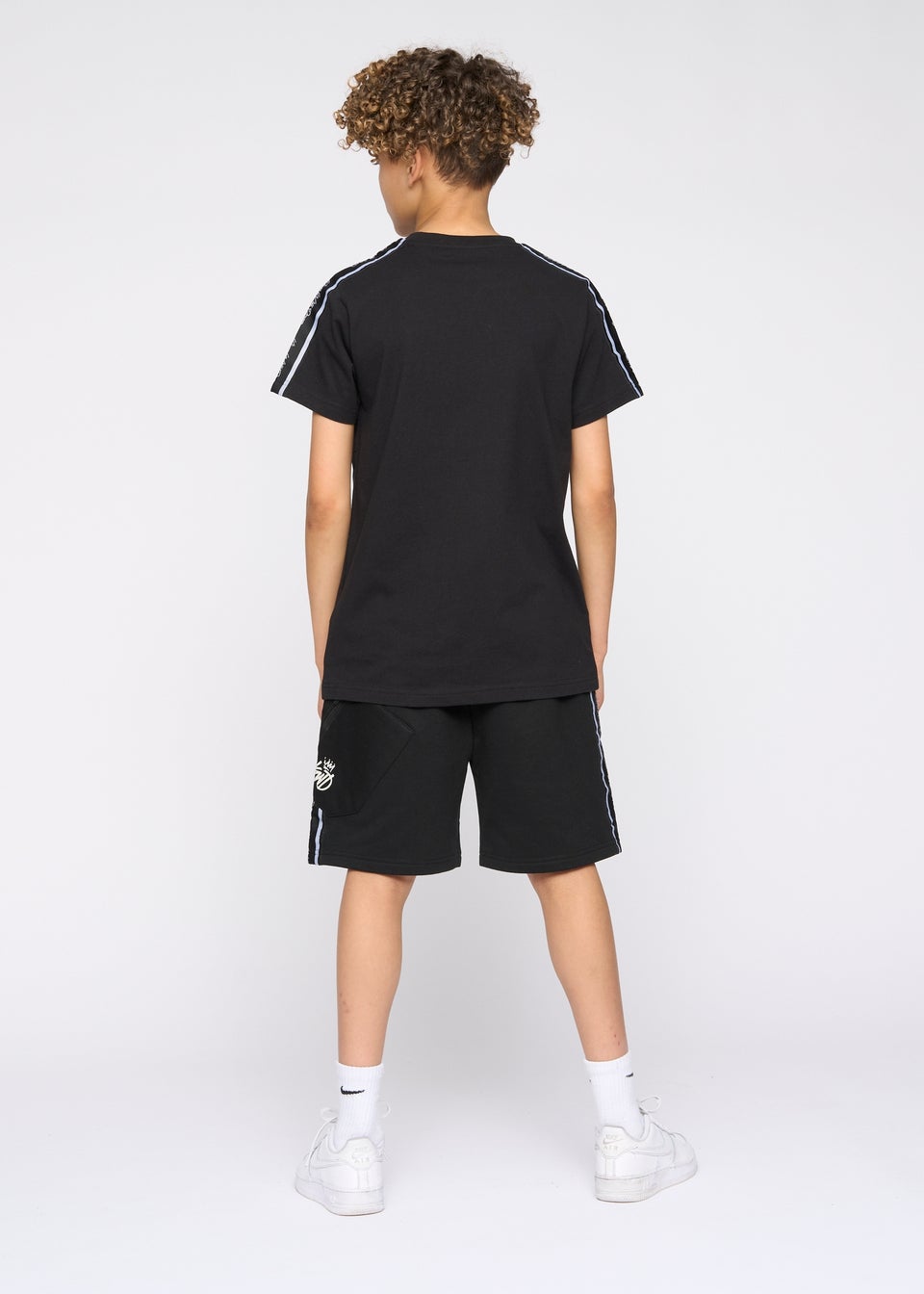 Kings Will Dream Black Techy Taped Cargo Shorts (7-14 yrs)