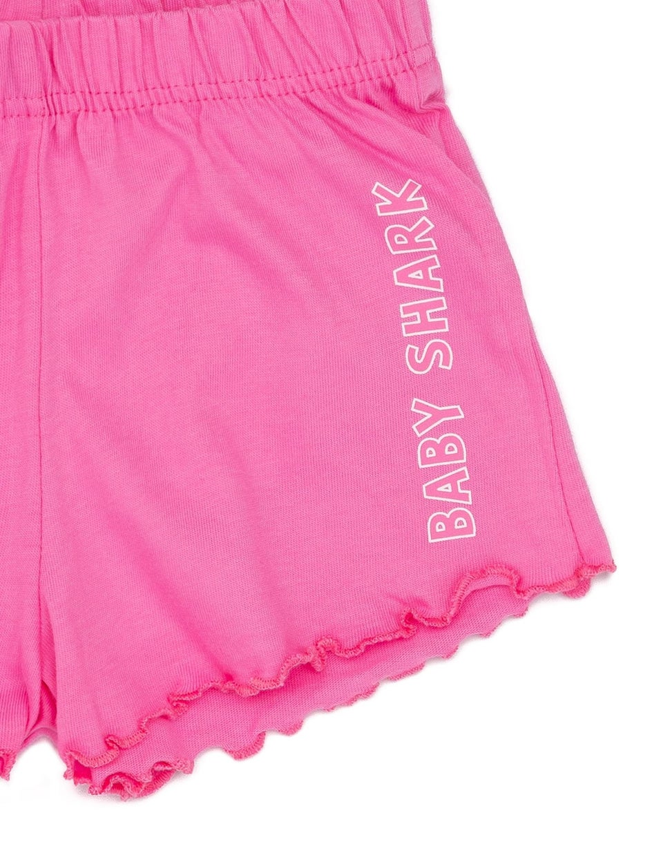 Baby Shark Kids Pink Shortie Pyjamas (12 Months-5 Years)
