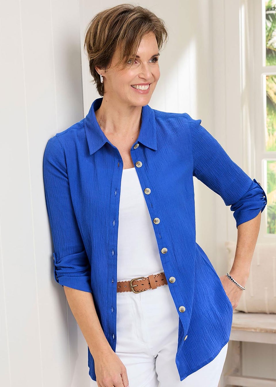 Cotton Traders Indigo Cotton Shirt