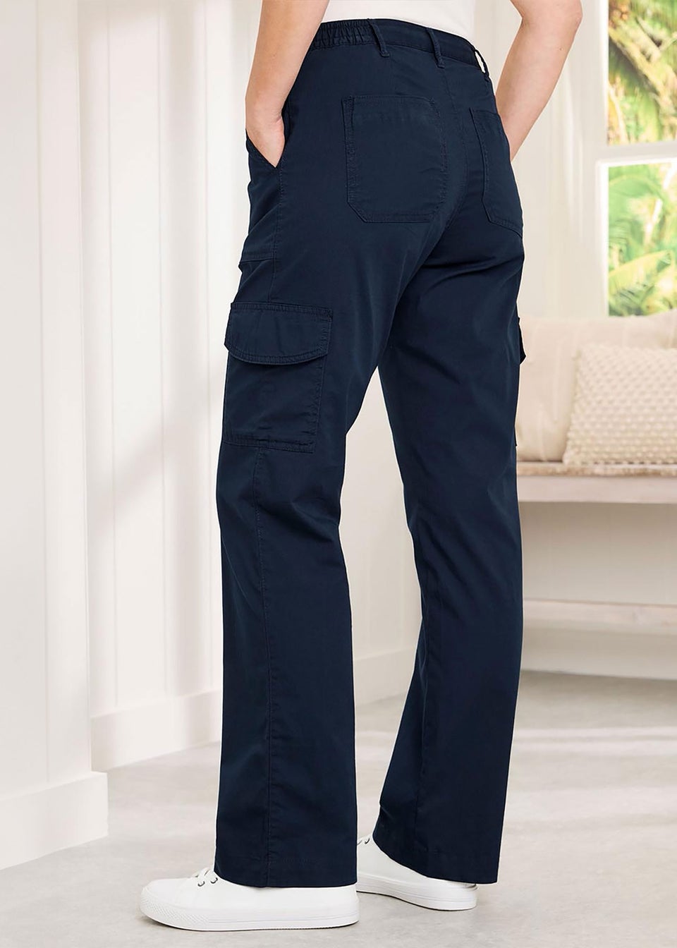 Cotton Traders Dark Blue Cargo Trousers