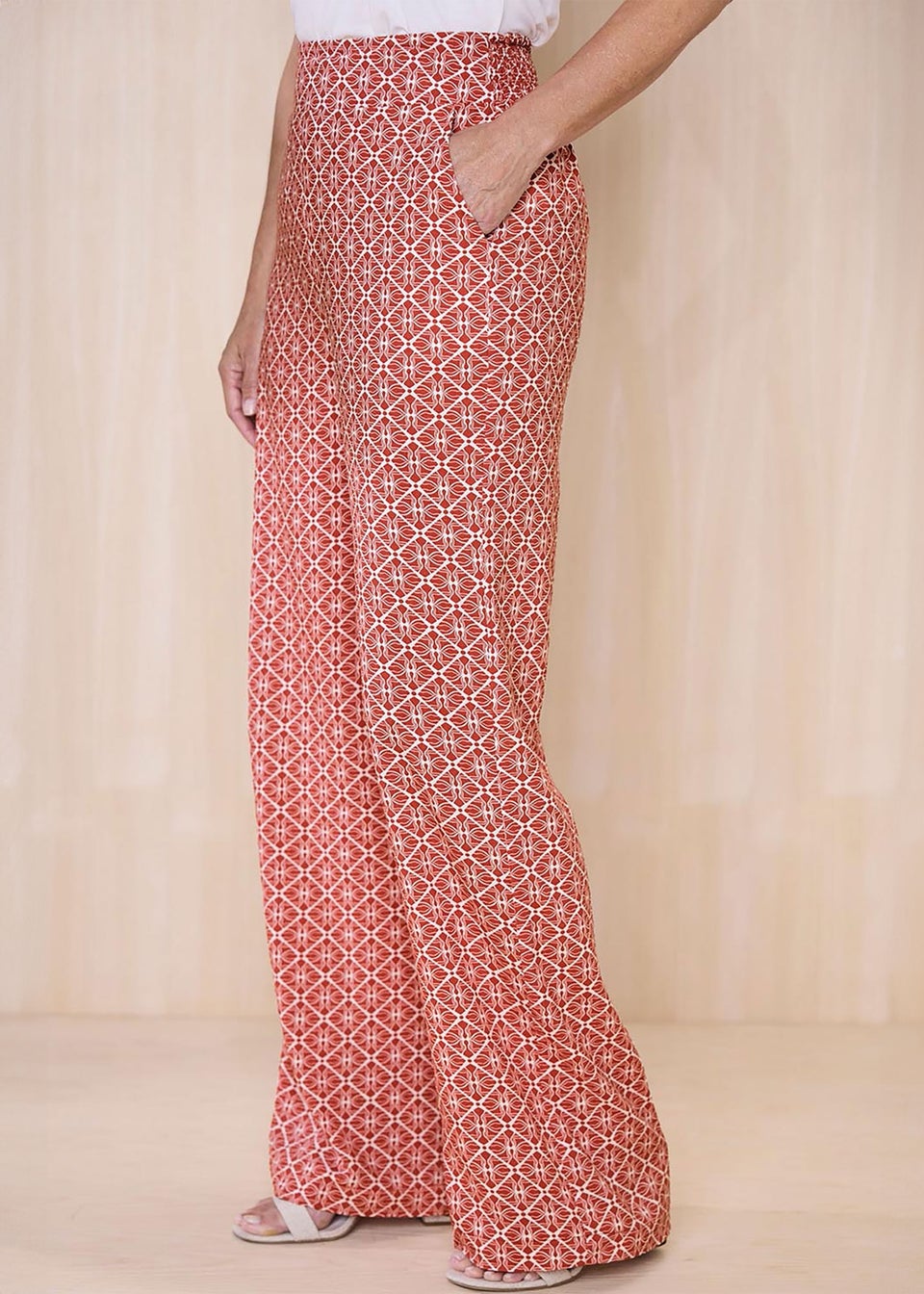Cotton Traders Orange Wide Leg Pull On Trousers