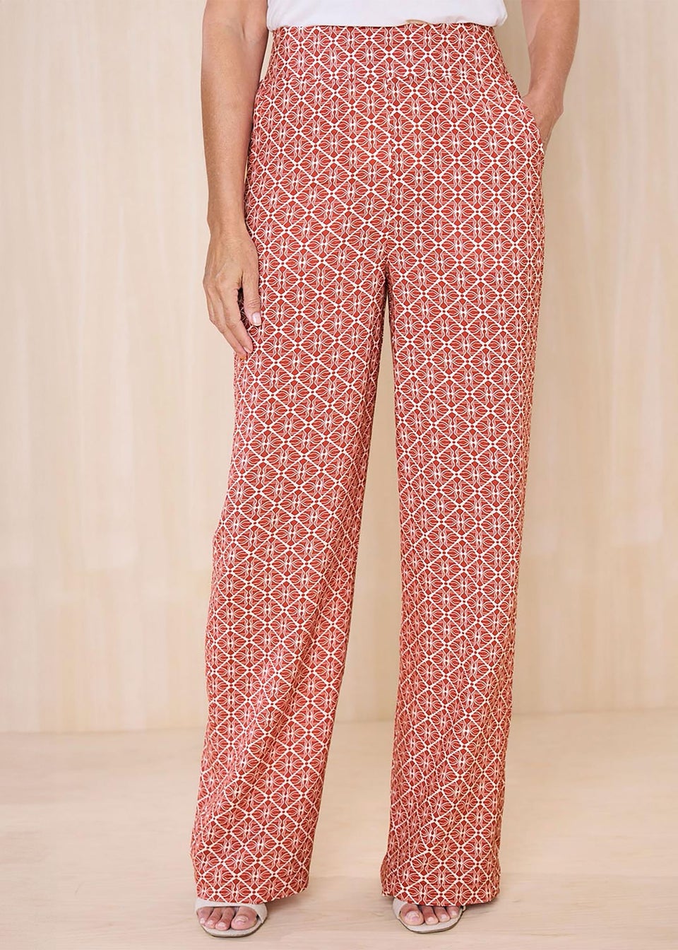 Cotton Traders Orange Wide Leg Pull On Trousers