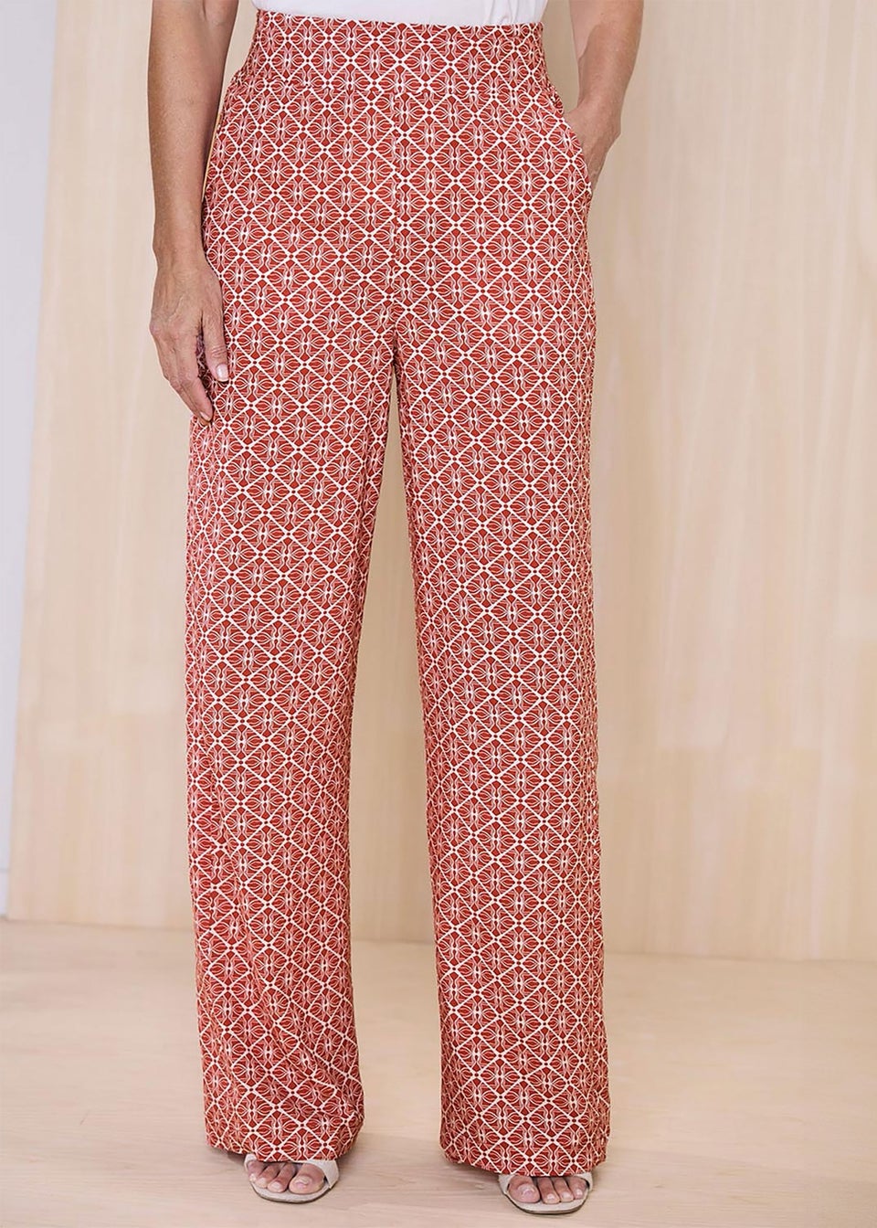 Cotton Traders Orange Wide Leg Pull On Trousers