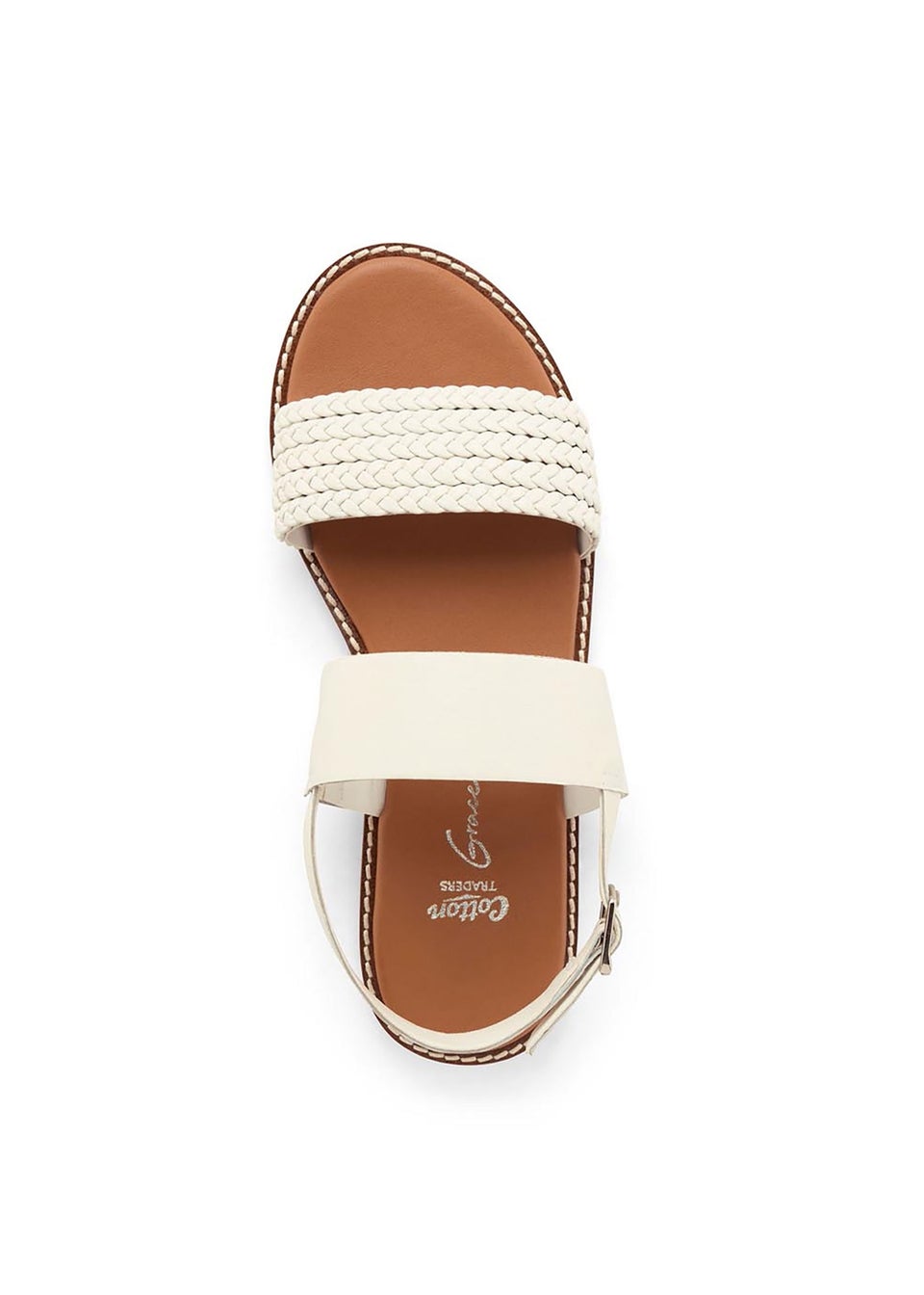 Cotton Traders Warm Cream Grace Leather Sandals