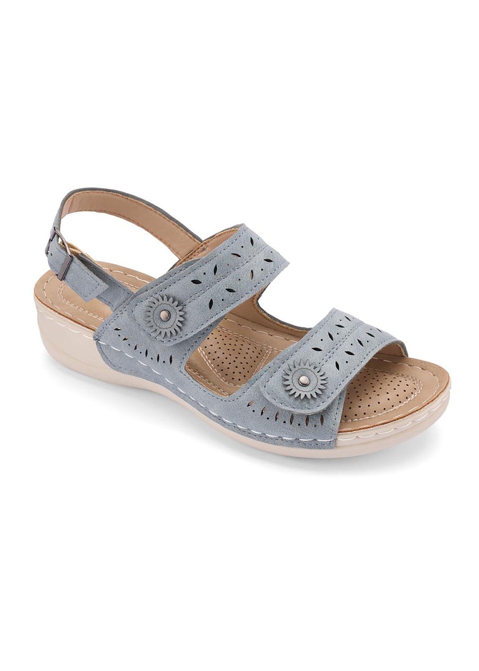 Cotton Traders Light Blue Adjustable Sandals
