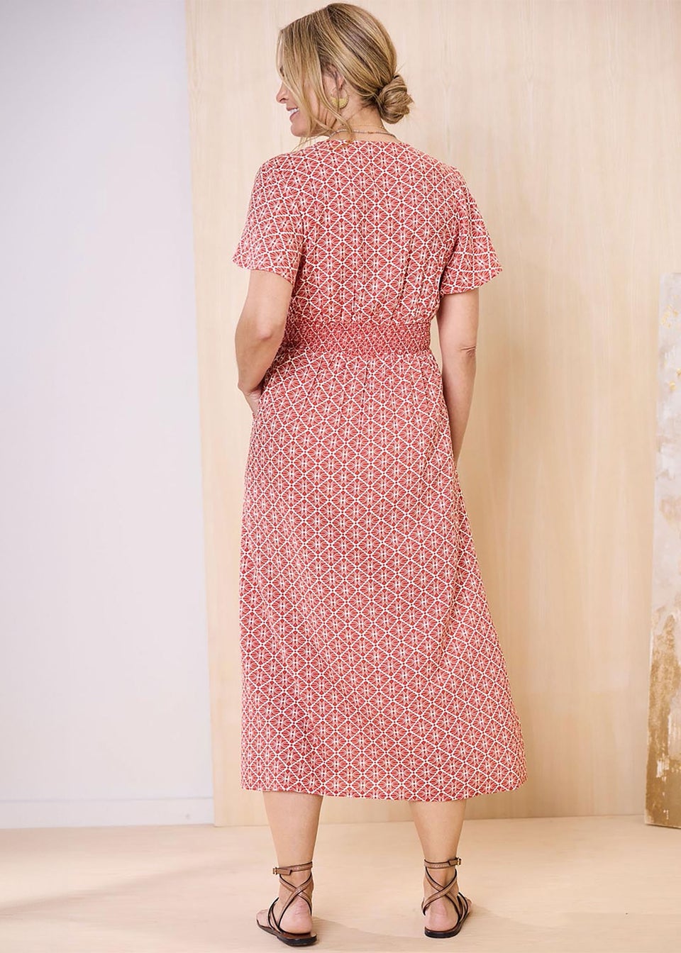 Cotton Traders Orange Printed Maxi Dress