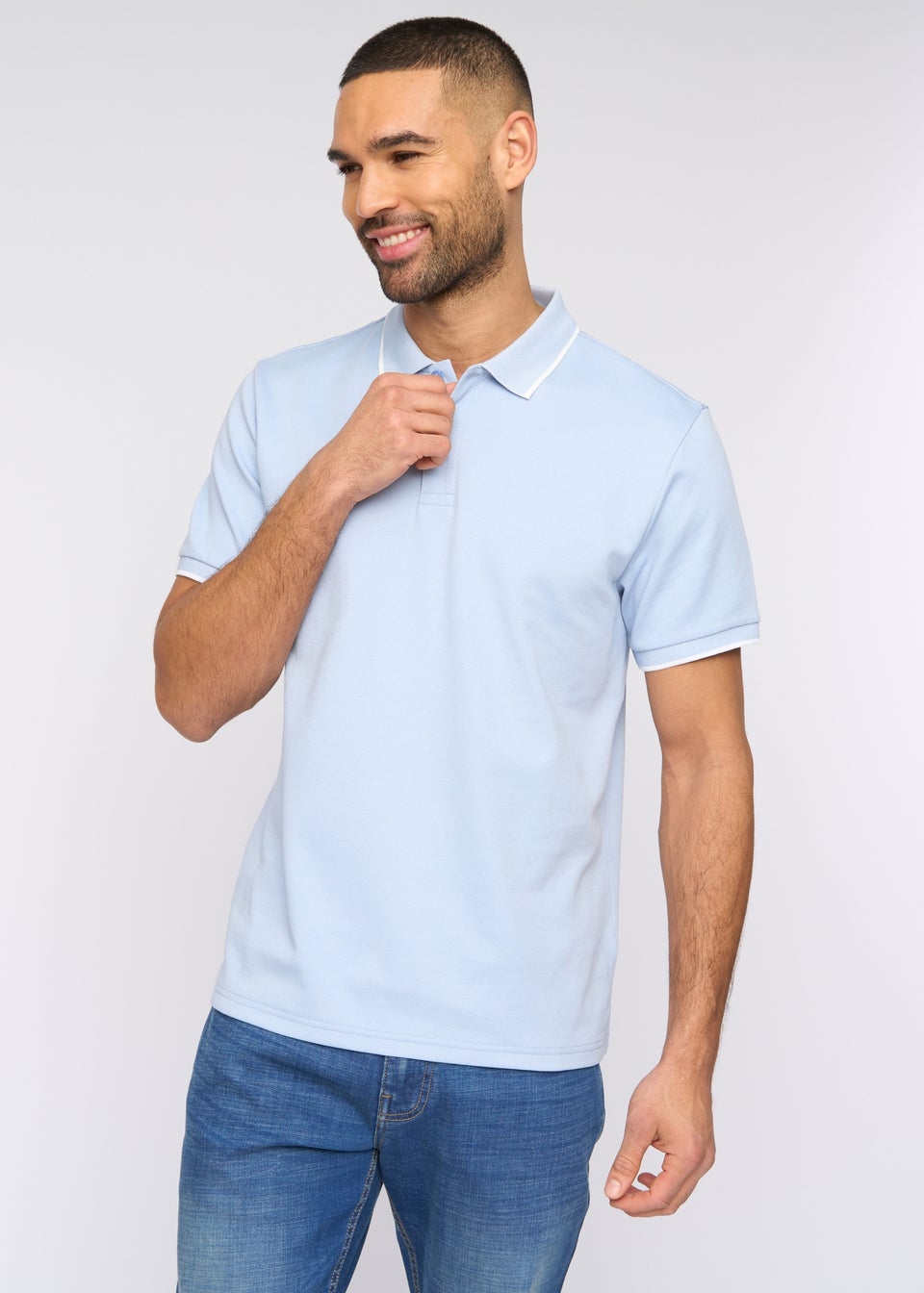 Bewley & Rich Mid Blue Elverton Polo