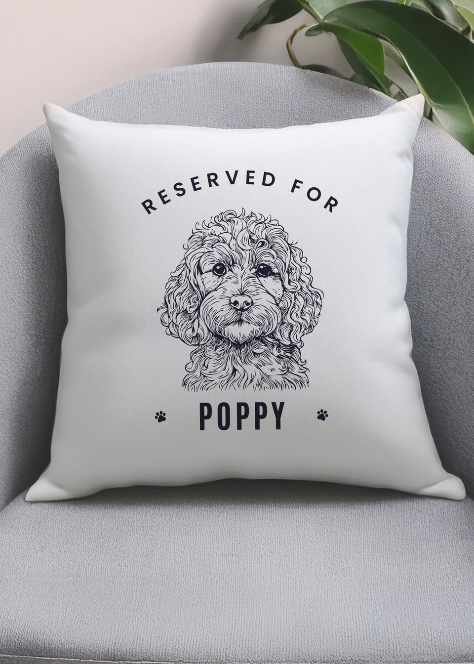 Personalised Memento Company Cockapoo White Cushion