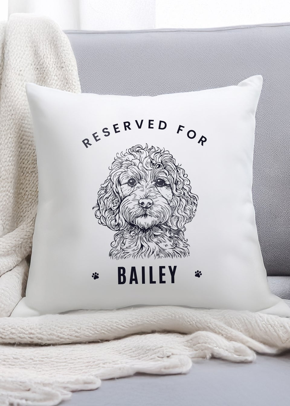 Personalised Memento Company Cockapoo White Cushion