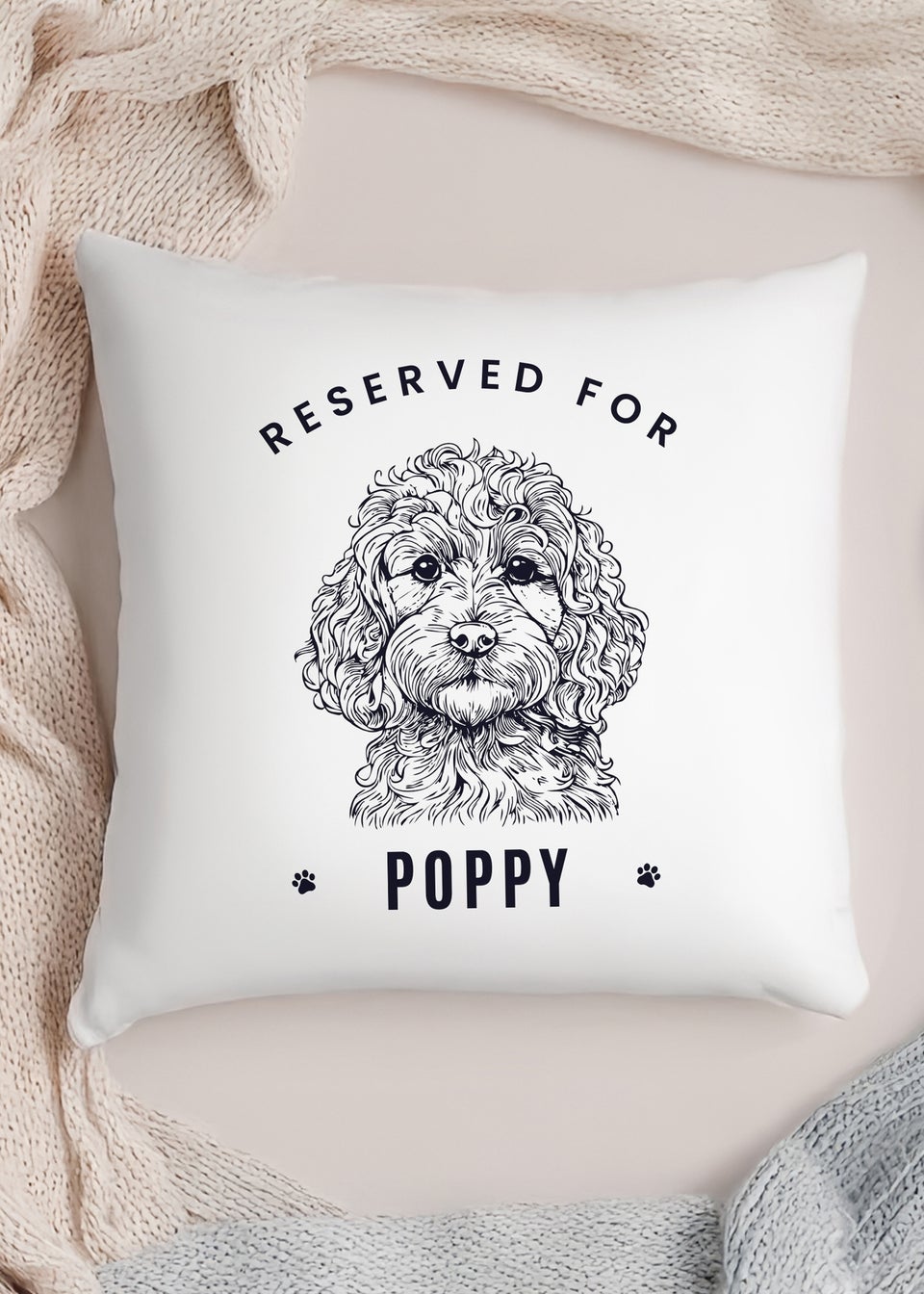 Personalised Memento Company Cockapoo White Cushion