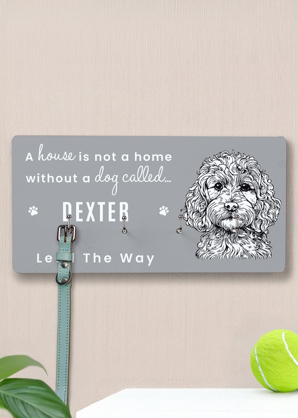 Personalised Memento Company  Cockapoo Grey Lead Hooks