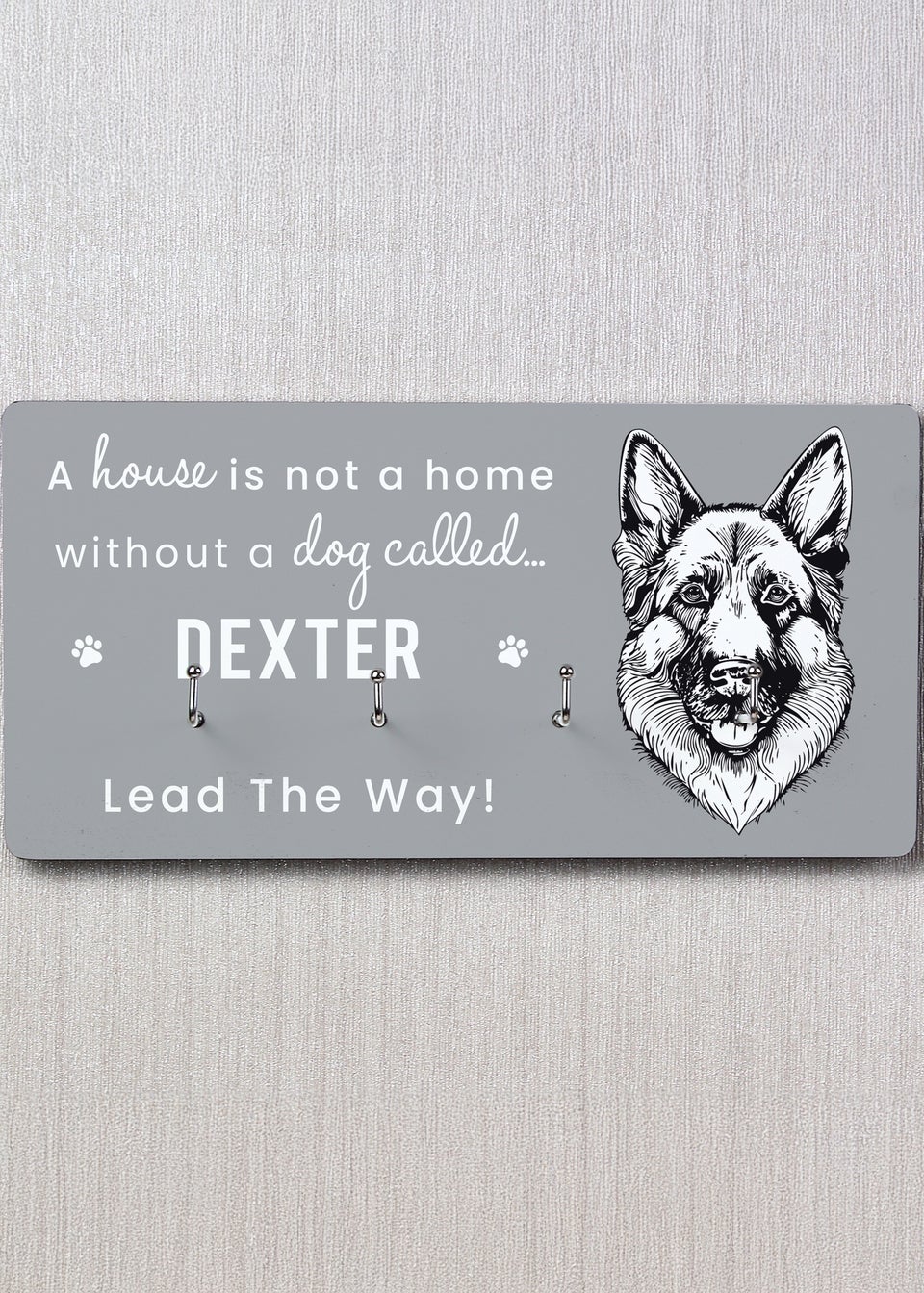 Personalised Memento Company Grey Dog Breed Lead Hooks