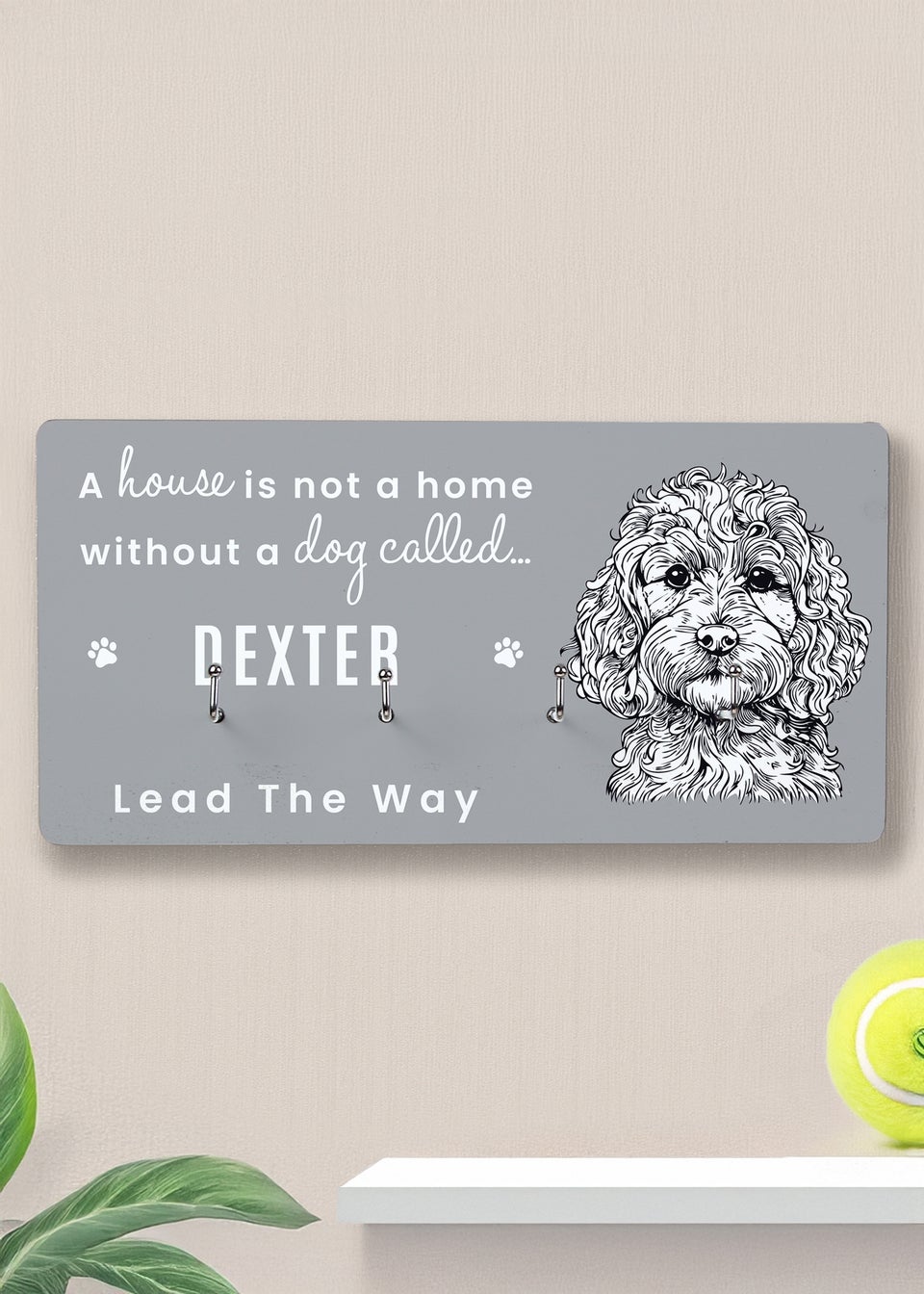 Personalised Memento Company  Cockapoo Grey Lead Hooks