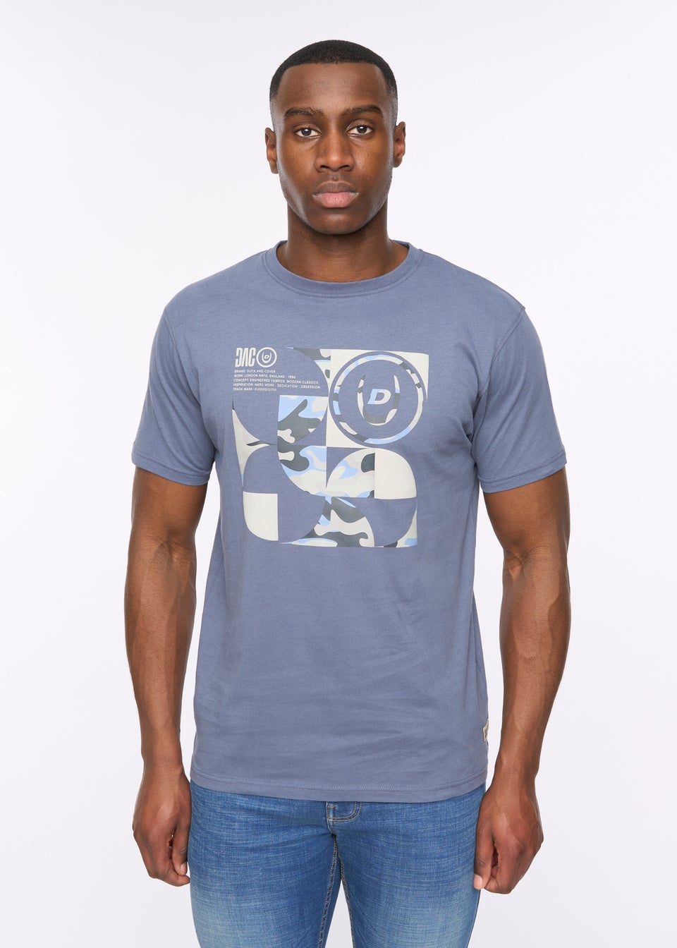 Duck & Cover Dark Denim Camshapes T-Shirt