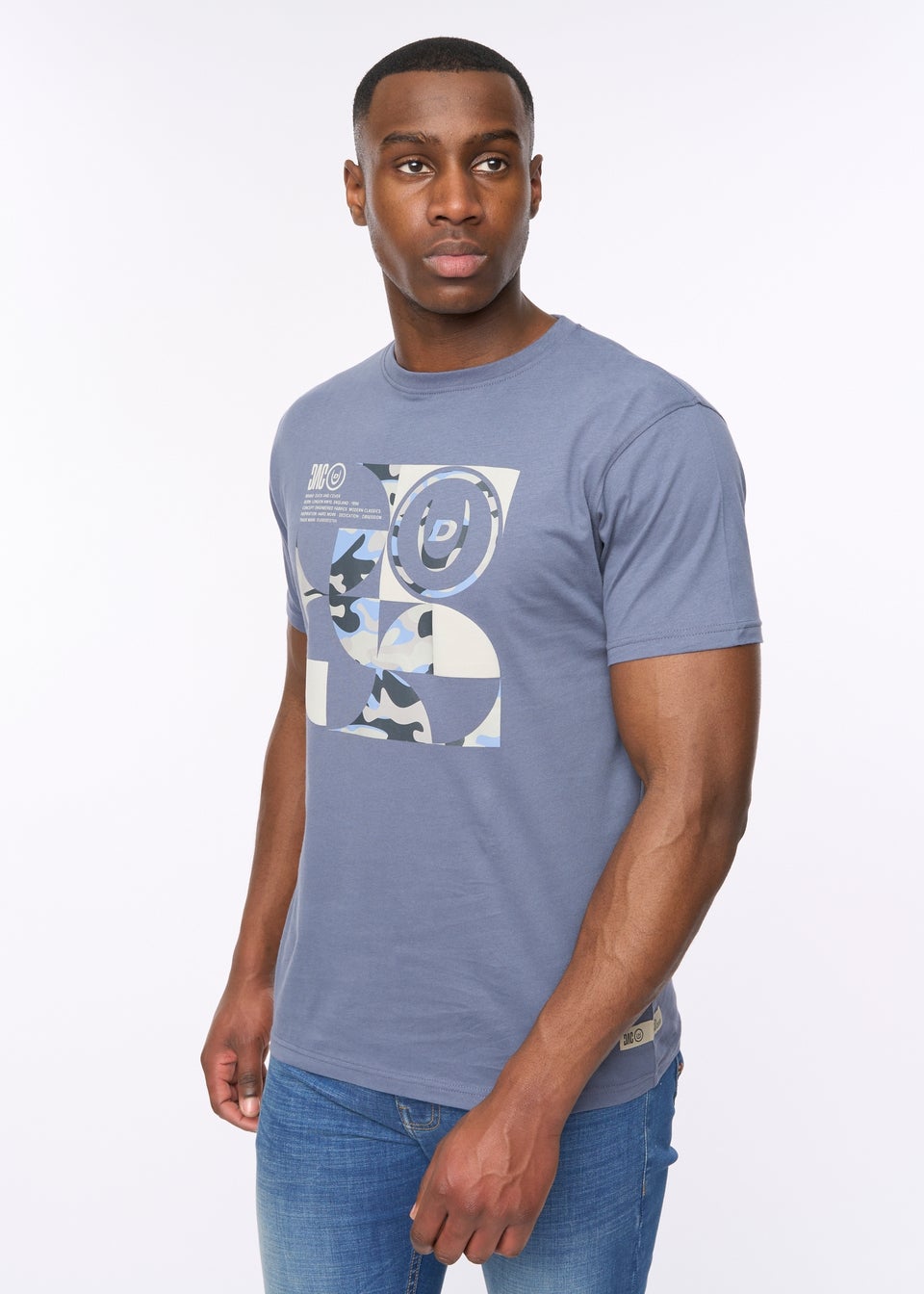 Duck & Cover Dark Denim Camshapes T-Shirt