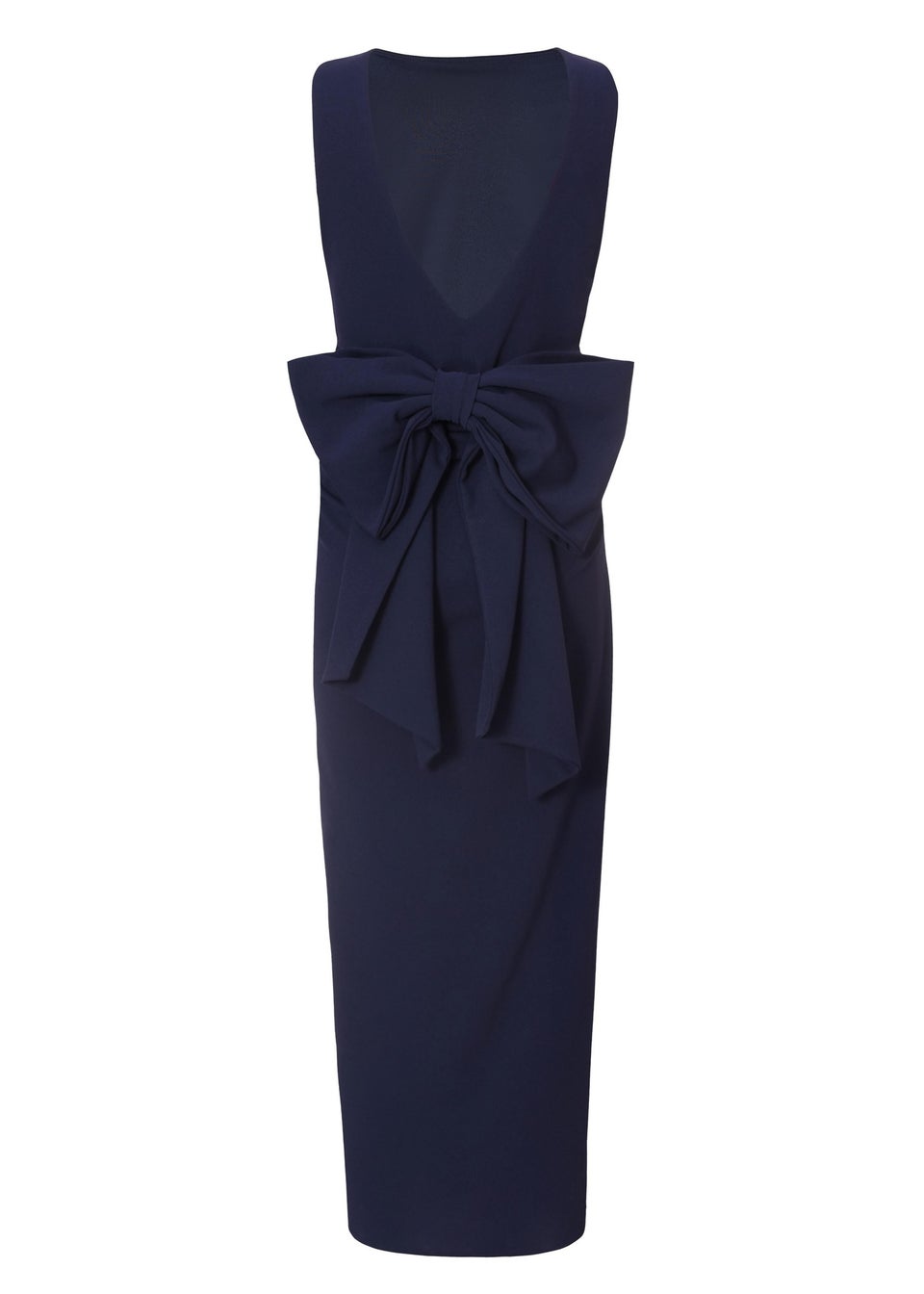 Quiz Navy Bow Back Midaxi Dress