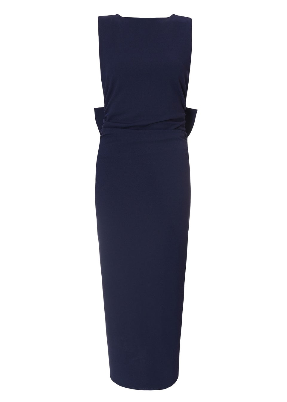 Quiz Navy Bow Back Midaxi Dress