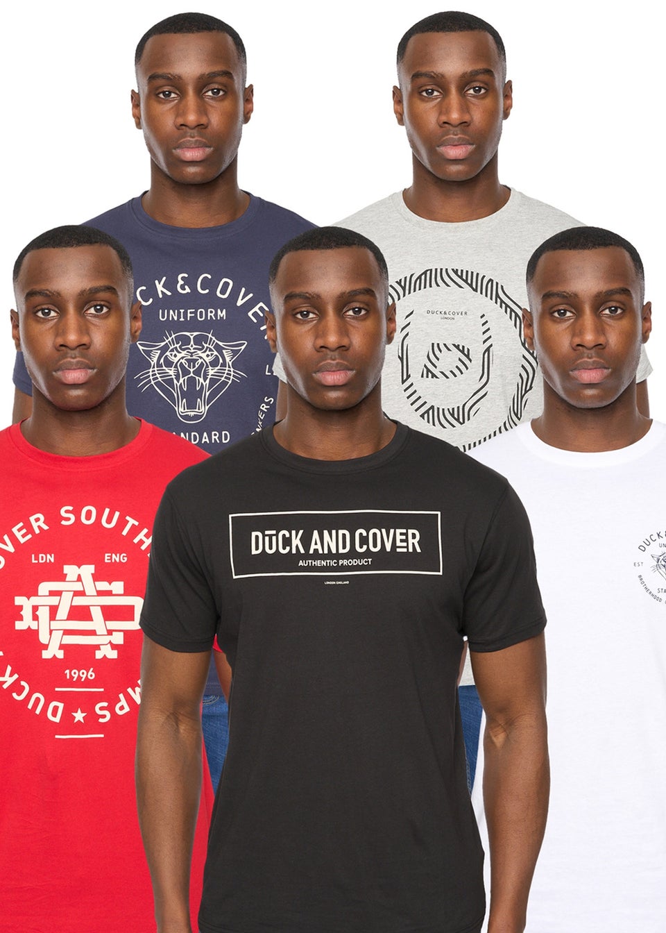 Duck & Cover Assorted Belvadier Crew T-Shirt 5pack