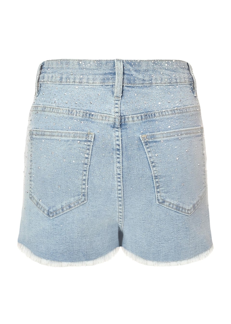 Quiz Blue Denim Embellished Shorts