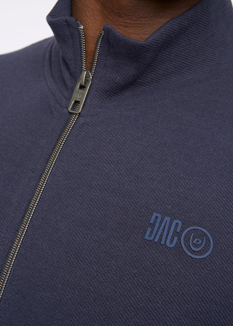 Duck & Cover Dark Navy Hannings Zip Thru Hoodie