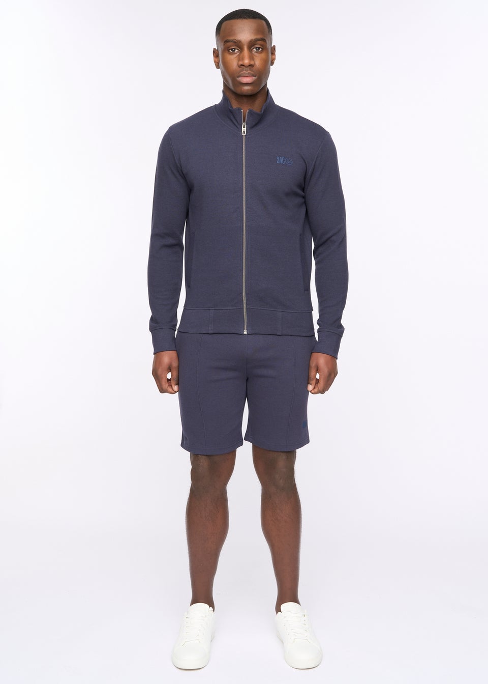 Duck & Cover Dark Navy Hannings Zip Thru Hoodie
