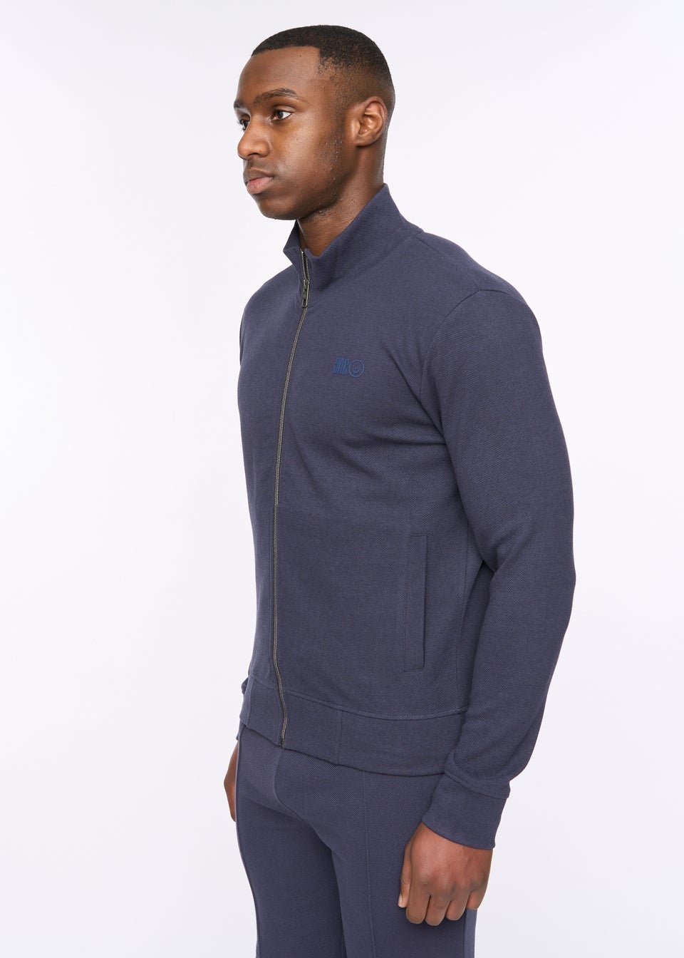 Duck & Cover Dark Navy Hannings Zip Thru Hoodie