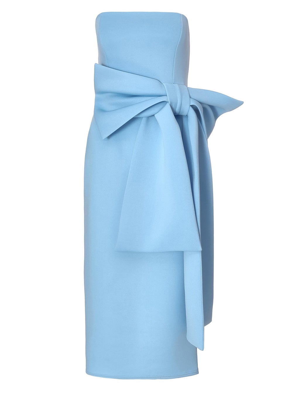 Quiz Blue Strapless Bow Midi Dress