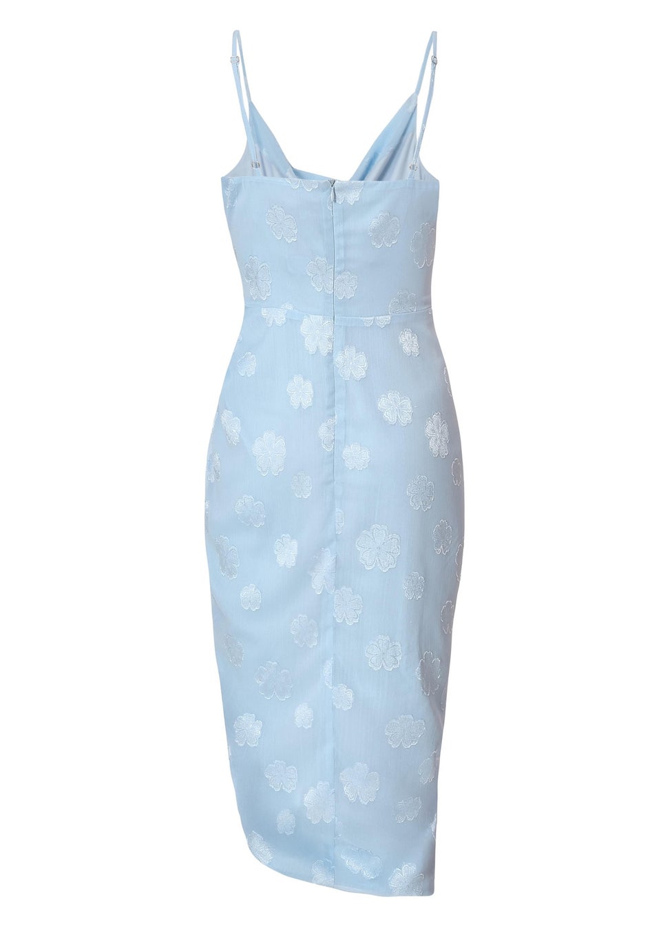 Quiz Blue Petite Chiffon Floral Midi Dress