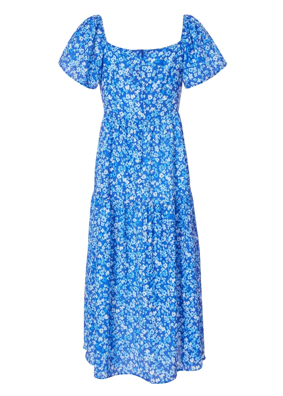 Quiz Blue Petite Floral Print Midi Dress