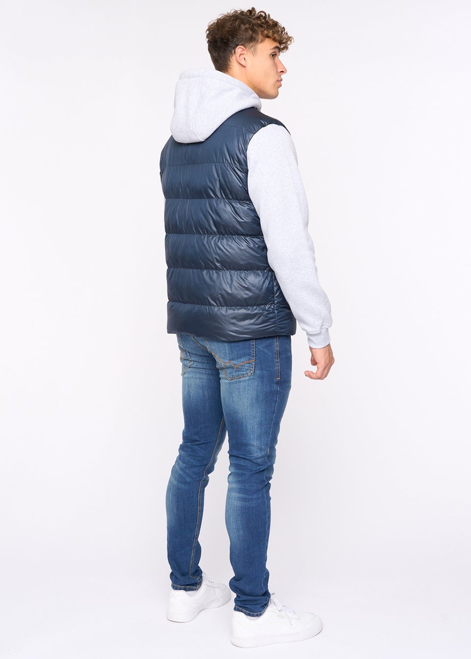 Bewley & Rich Navy Brookes Jersey Puffer Jacket