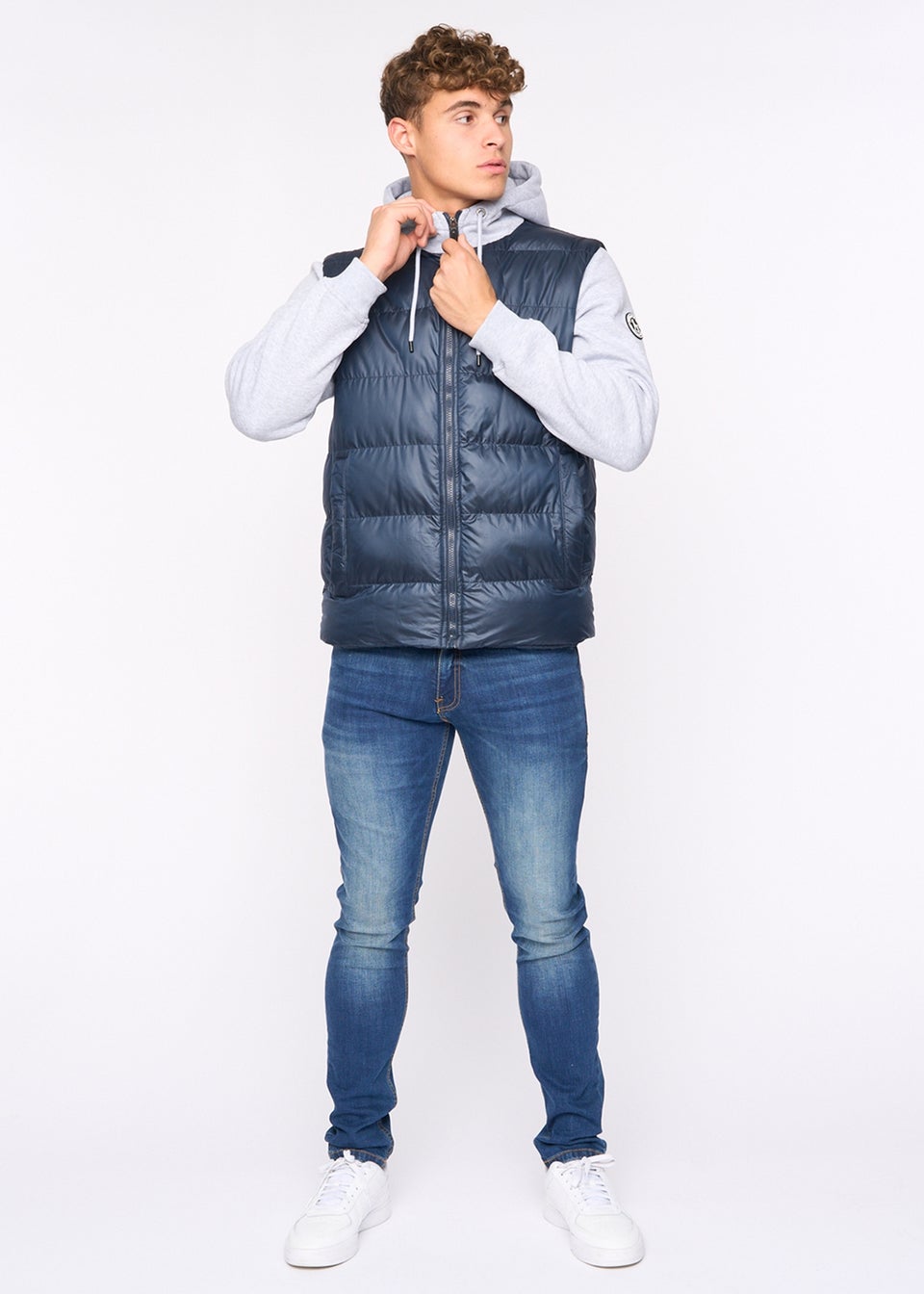 Bewley & Rich Navy Brookes Jersey Puffer Jacket