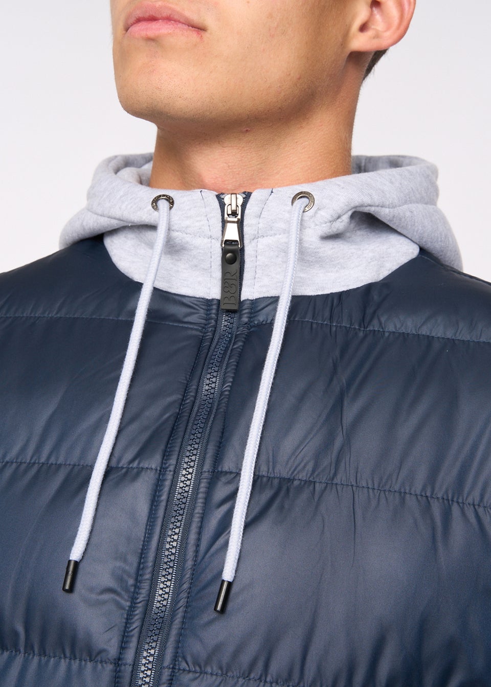 Bewley & Rich Navy Brookes Jersey Puffer Jacket