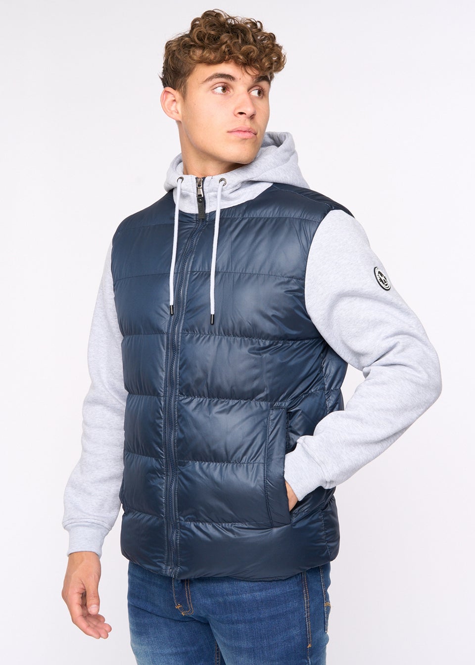 Bewley & Rich Navy Brookes Jersey Puffer Jacket