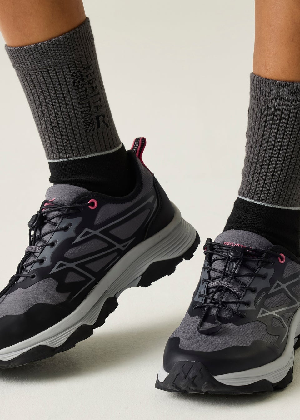 Regatta Seal Grey Peach Bloom Blaze Water Repellent Trainers