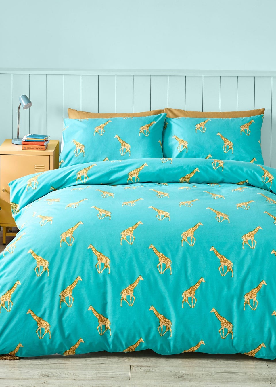 Catherine Lansfield Kids Havin A Giraffe Blue Reversible Duvet Cover Set