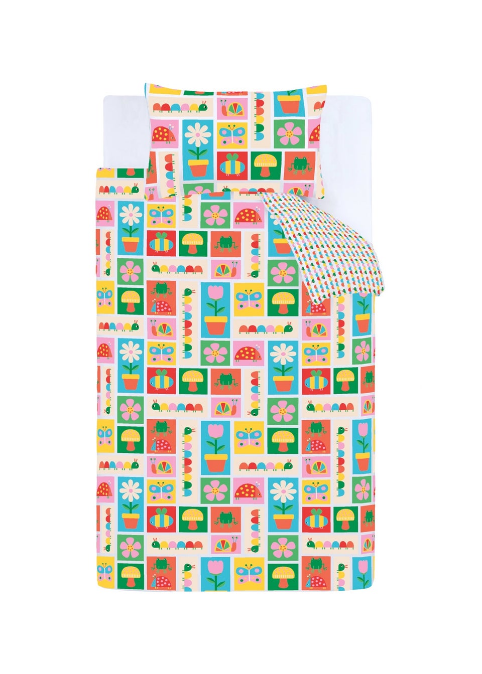 Catherine Lansfield Kids Curious Caterpillar Bright Reversible Duvet Cover Set