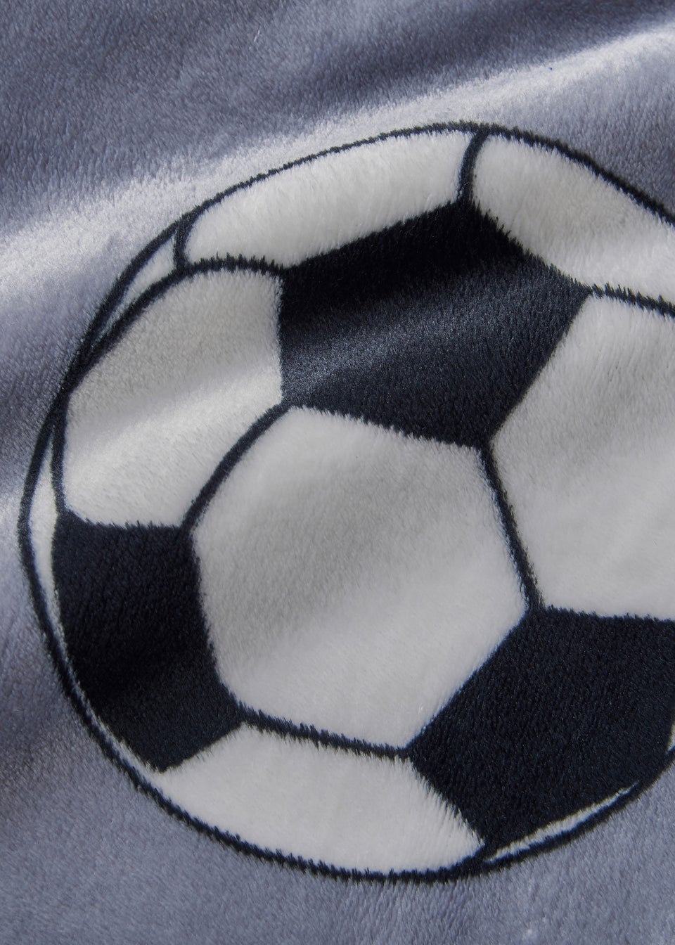Catherine Lansfield Cosy Grey Football Fleece Blanket Throw