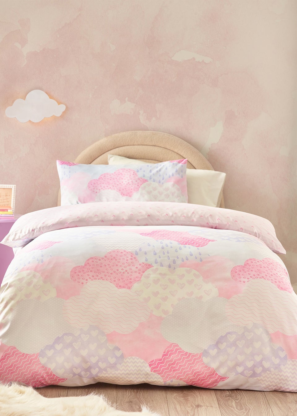 Catherine Lansfield Kids Soft as a Cloud Pink Pastel Duvet Cover Set