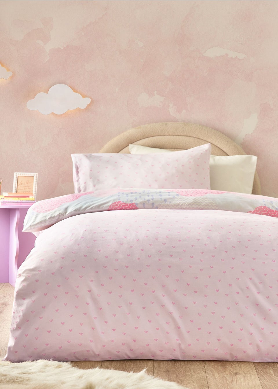 Catherine Lansfield Kids Soft as a Cloud Pink Pastel Duvet Cover Set