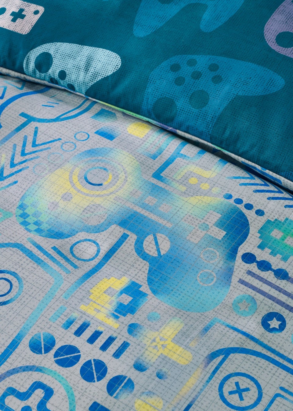 Catherine Lansfield Kids Gamer So Soft Grey Blue Duvet Cover Set