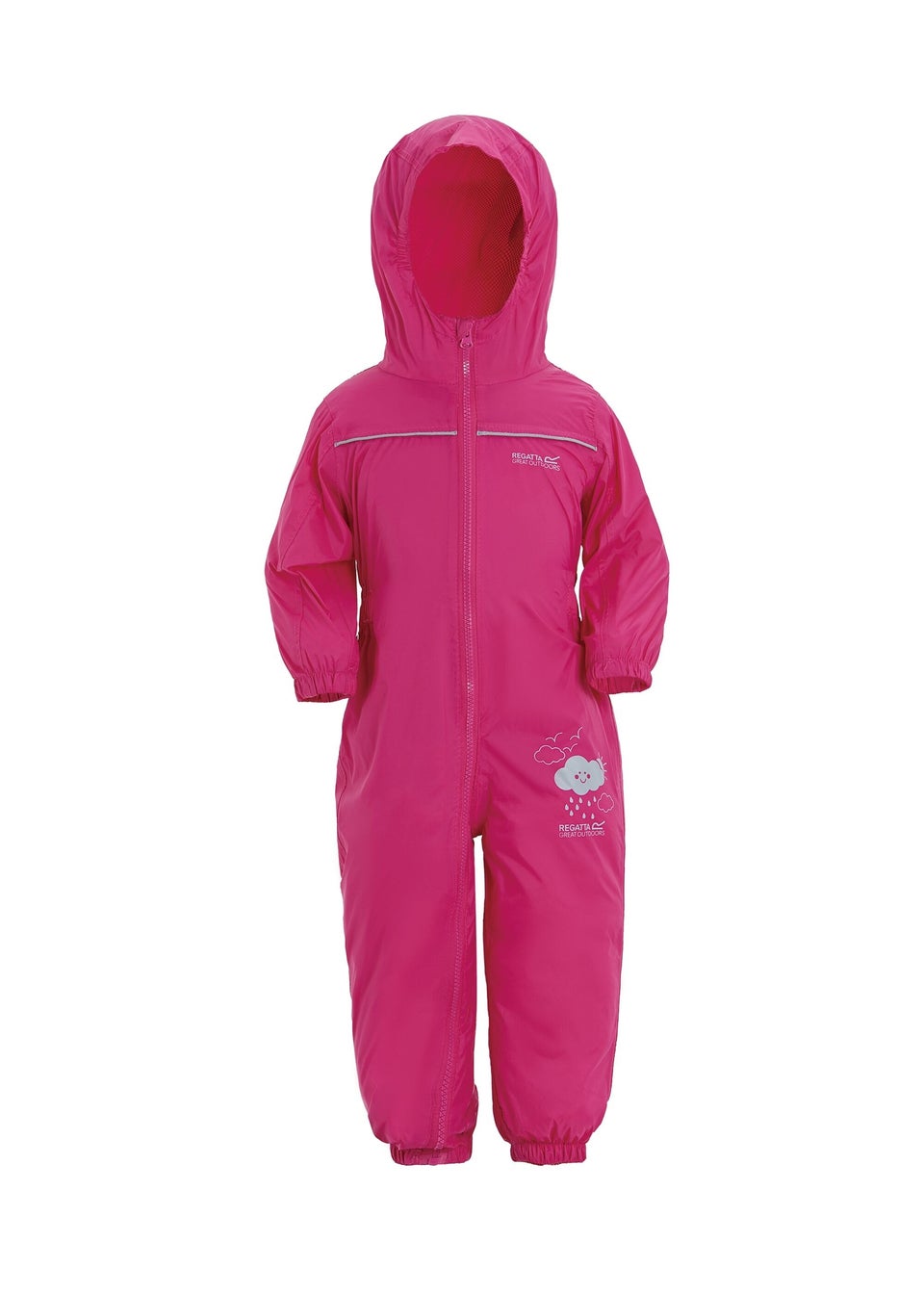 Regatta Jem Kids Puddle IV Dusty Pink Waterproof Breathable Isolite Rainsuit (6 Months - 6 Years)