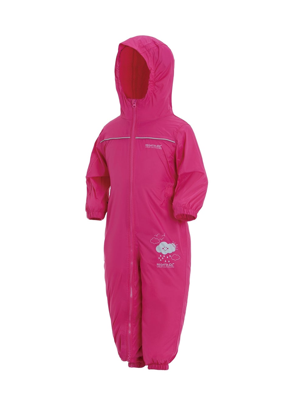 Regatta Jem Kids Puddle IV Dusty Pink Waterproof Breathable Isolite Rainsuit (6 Months - 6 Years)