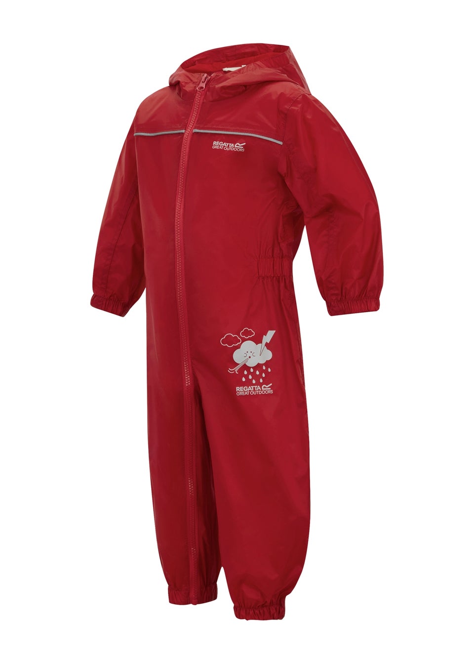 Regatta Pepper Kids Puddle IV Ruby Waterproof Breathable Isolite Rainsuit (6 Months - 6 Years)