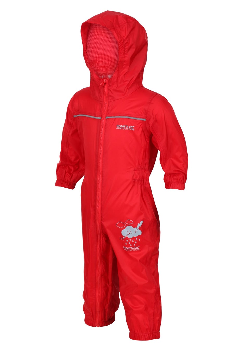 Regatta Pepper Kids Puddle IV Ruby Waterproof Breathable Isolite Rainsuit (6 Months - 6 Years)